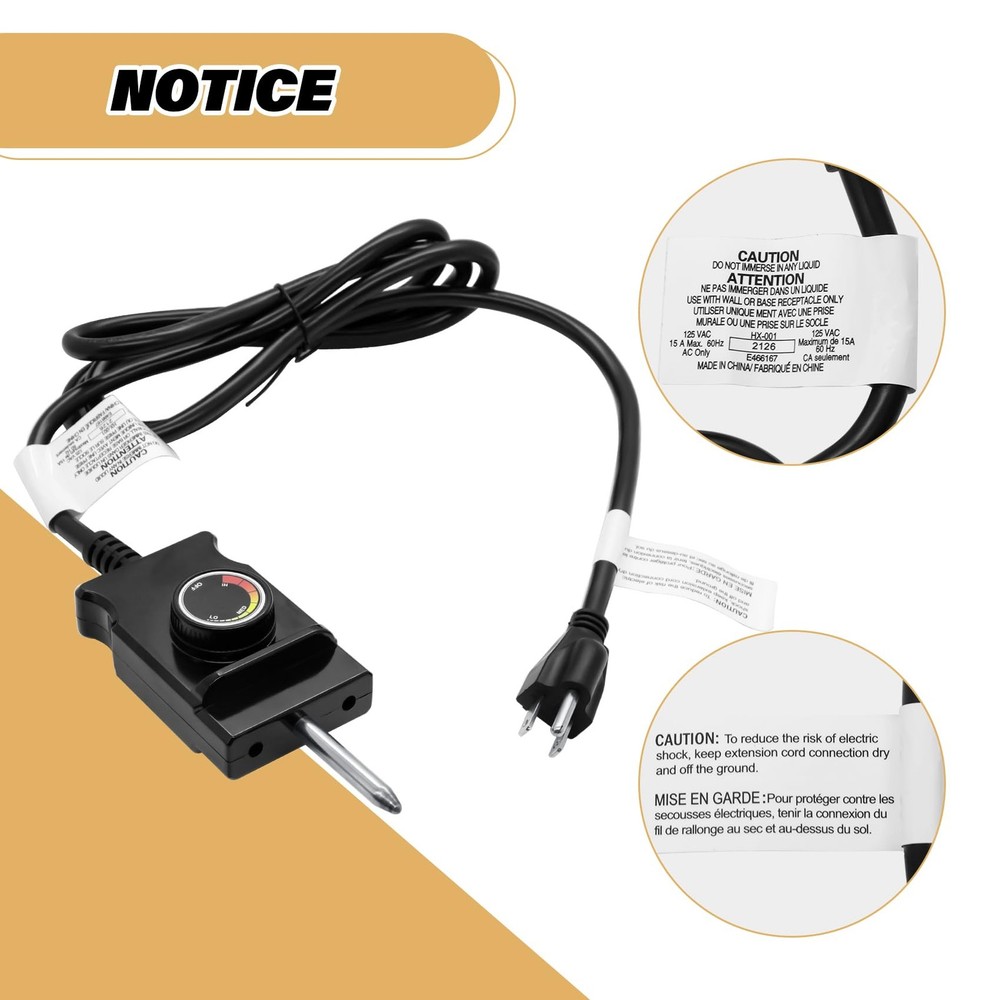 Adjustable Thermostat Controller Probe Cord for Masterbuilt Electric Smoker