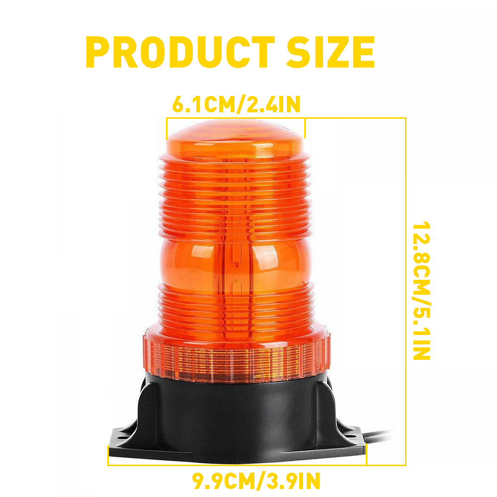 2X Amber LED Rotating Strobe Light Rooftop Flash Beacon Strobe Warning Lamp