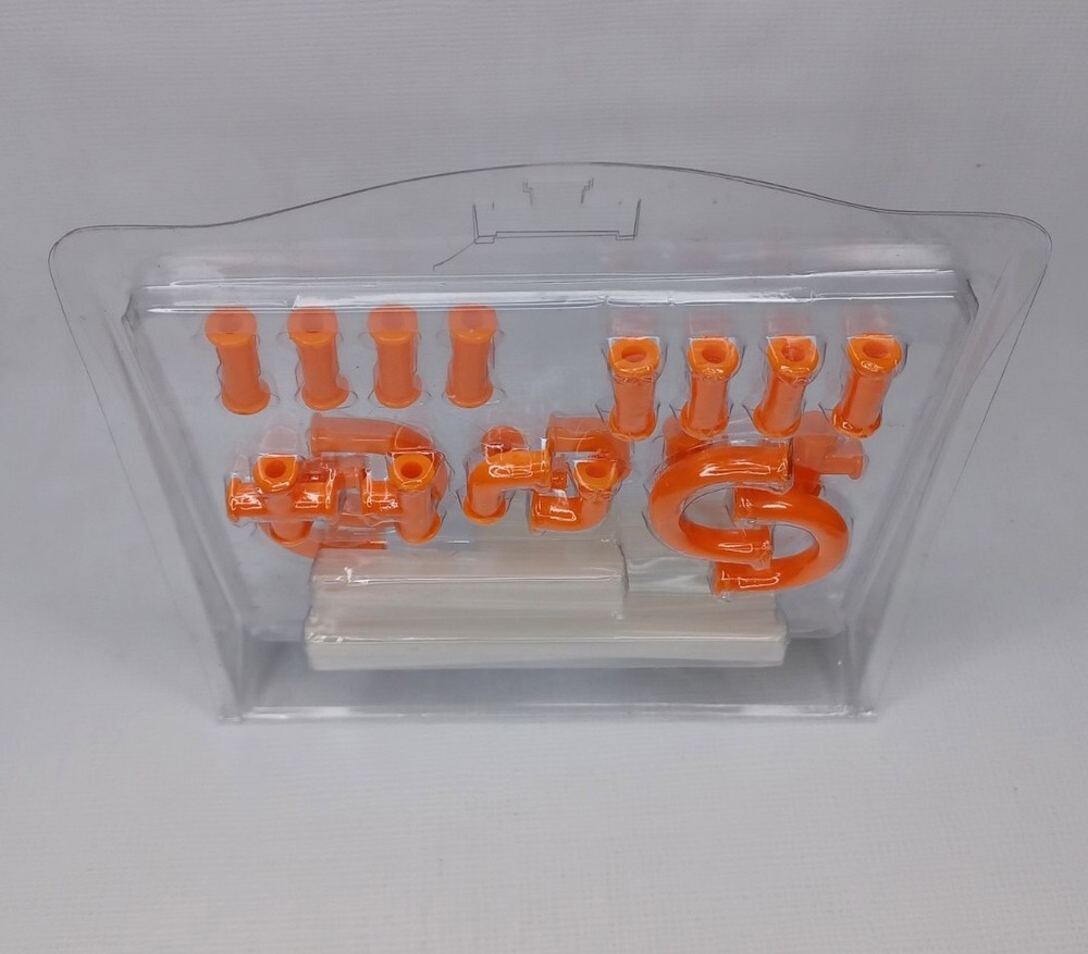 Orange & Clear Plastic Straws STEM Building Toy Set