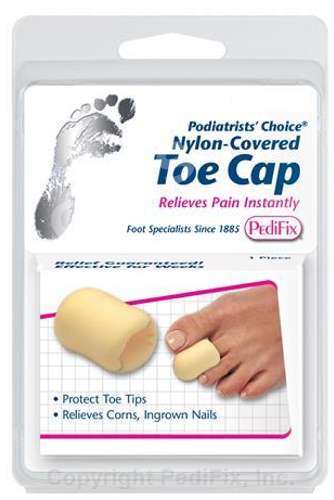 PEDIFIX Polyfoam Nylon Covered Toe Tip Cap Corns Ingrown Toenail Pain S M L P34