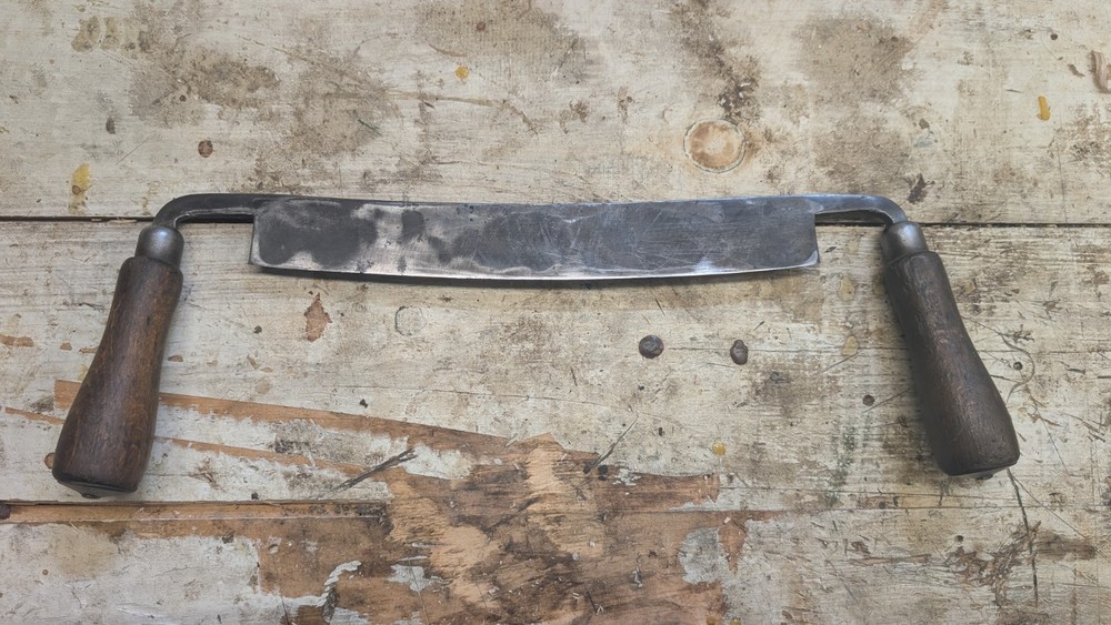 10" Drawknife with blacksmith marking 14" total