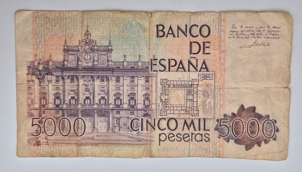 SPAIN 5000 PESETAS 1979 BANKNOTE