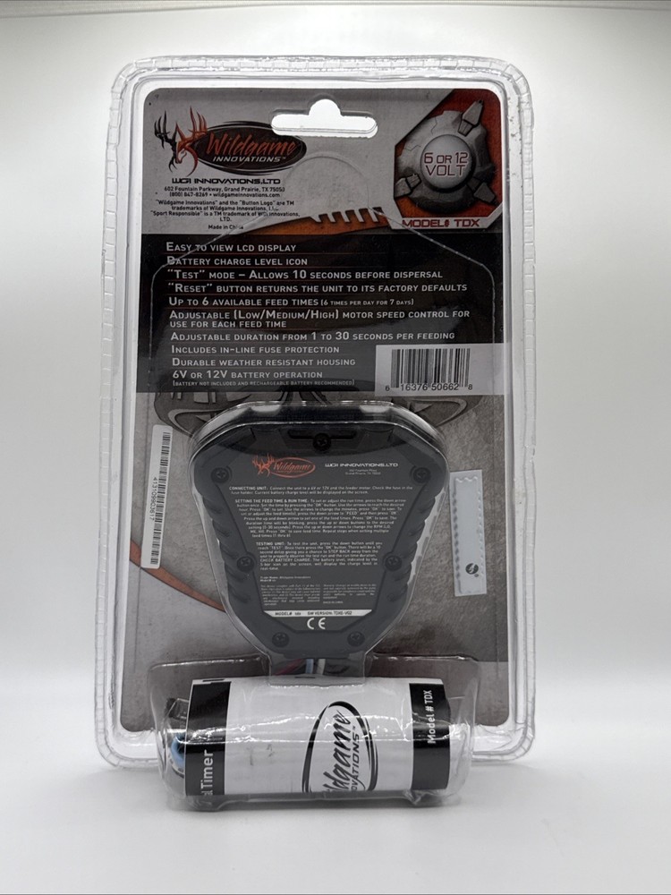 Wildgame Innovations Model TDX Digital Feeder Controller 6 or 12 Volt Open Box