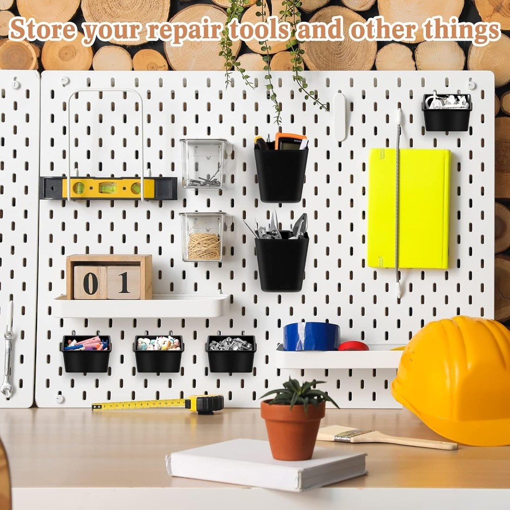 Multi-Functional 12-Piece Pegboard Storage Set: Baskets, Hooks for Every Task