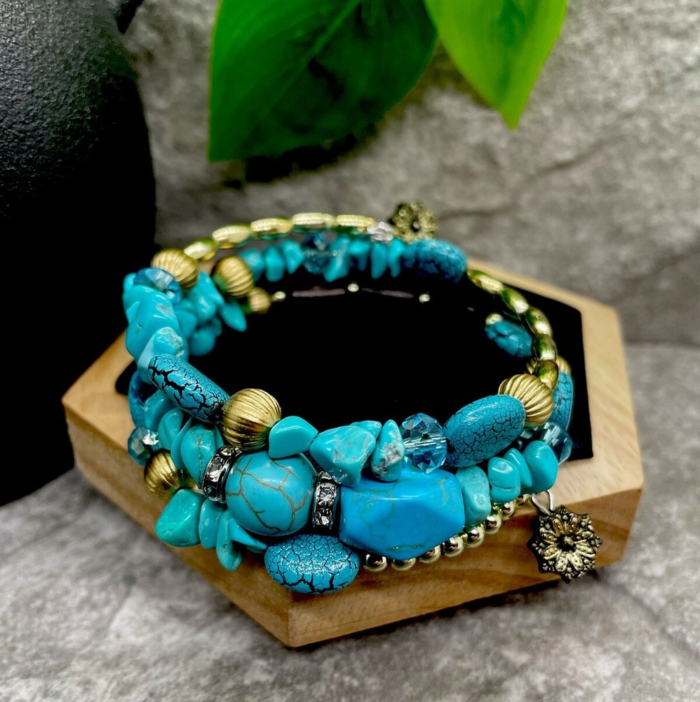 1 PC Handmade Boho Beaded Stackable Stretch Wrap Bracelet New Free Ship B1792