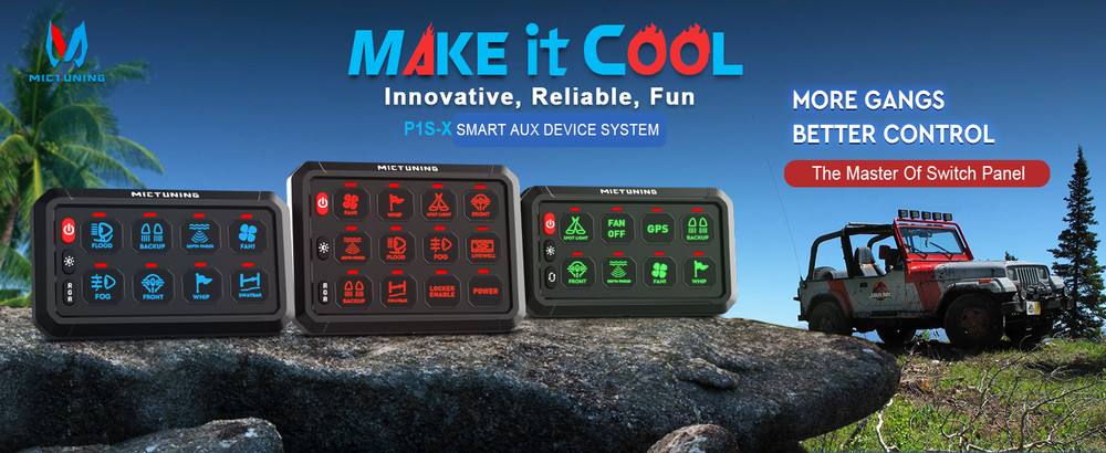 MICTUNING P1s-X RGB 8 Gang Switch Panel - LED Touch Switch Relay Circuit Control