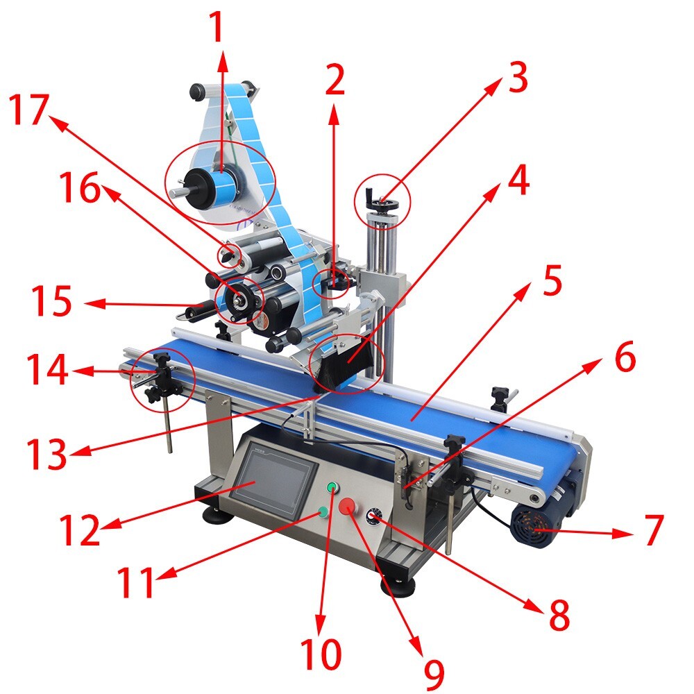 LT-160 Automatic Desktop Conveyor Table Plane Labeling Machine w/Conveyor 110V