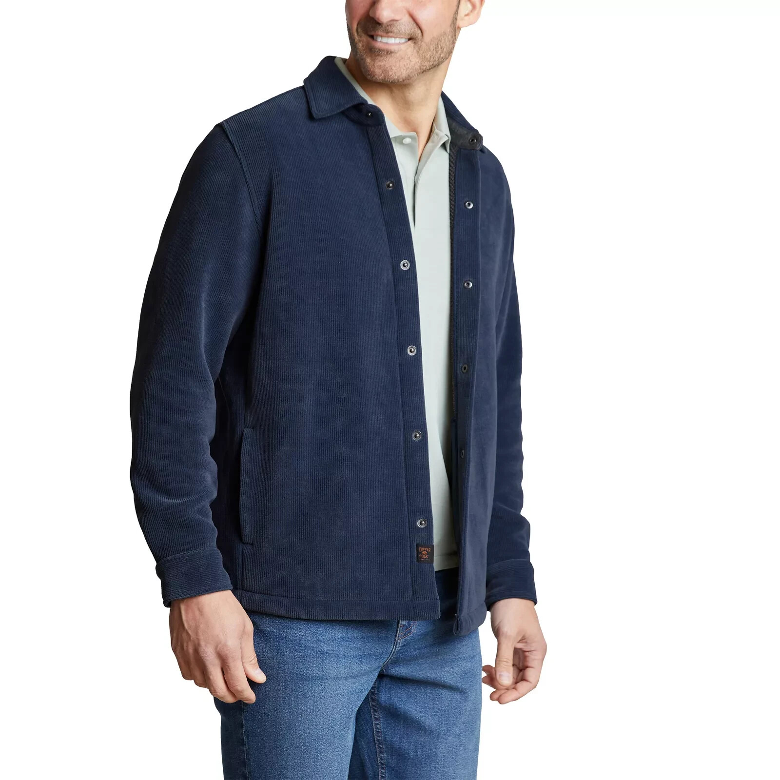 Copper & Oak Men's Fleece Shirt Jacket Heavyweight Snap Buttons New with Tags