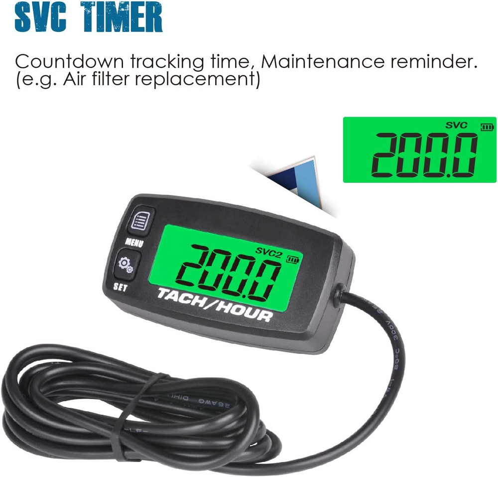 Digital Maintenance Tach/Hour Meter,Battery Replacement for Small Gas Engine,Use
