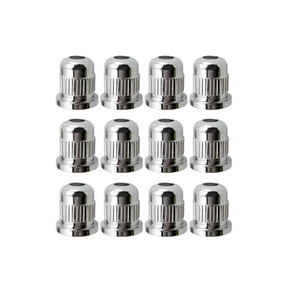 12Pcs Guitar String Mounting Ferrules For Bass Guitar String Through Silver US