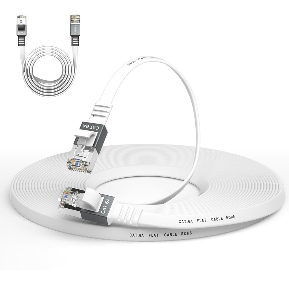 Cat 6a Ethernet Cable 50 Ft,Durable Flat Internet Network LAN 50 +1.5 FT