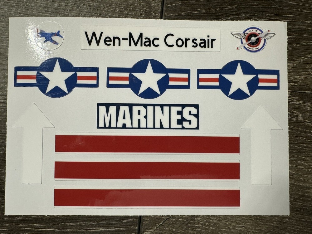 Wen Mac .049 Marine Gas Engine Powered Plane Decal Set