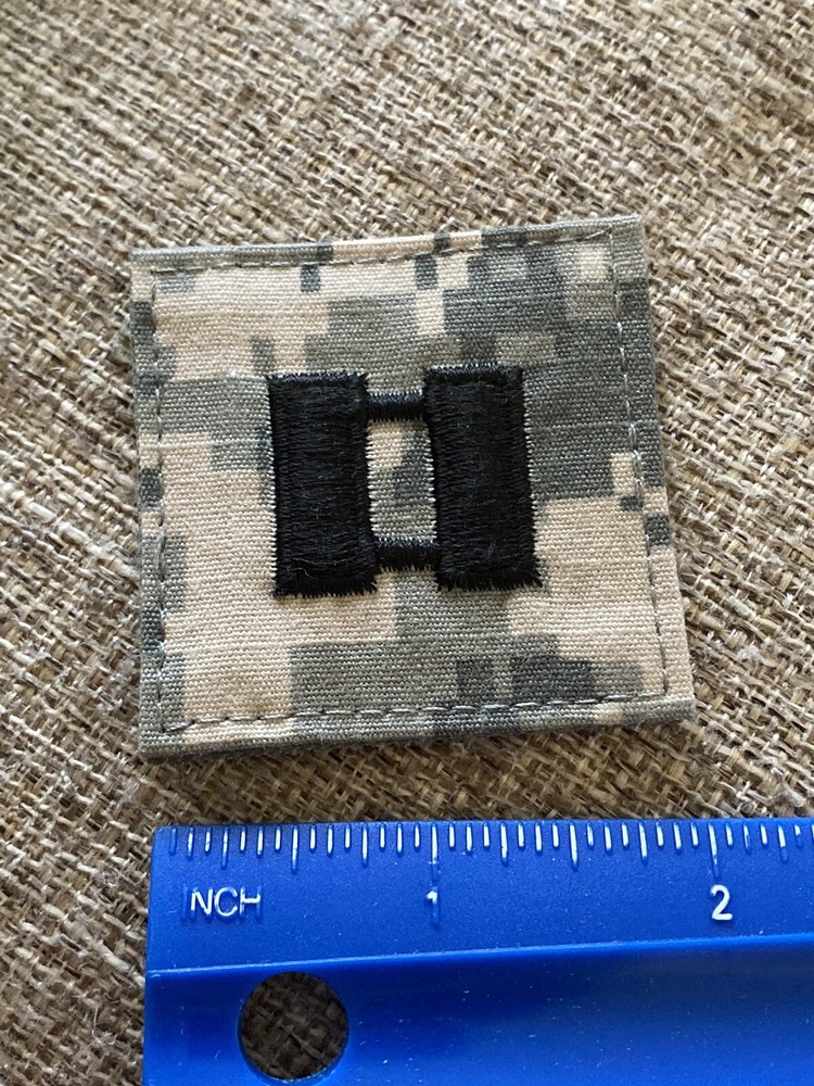 US Army Captain CPT O-3 Rank ACU Hook / Loop Pattern Military Patch INV6347