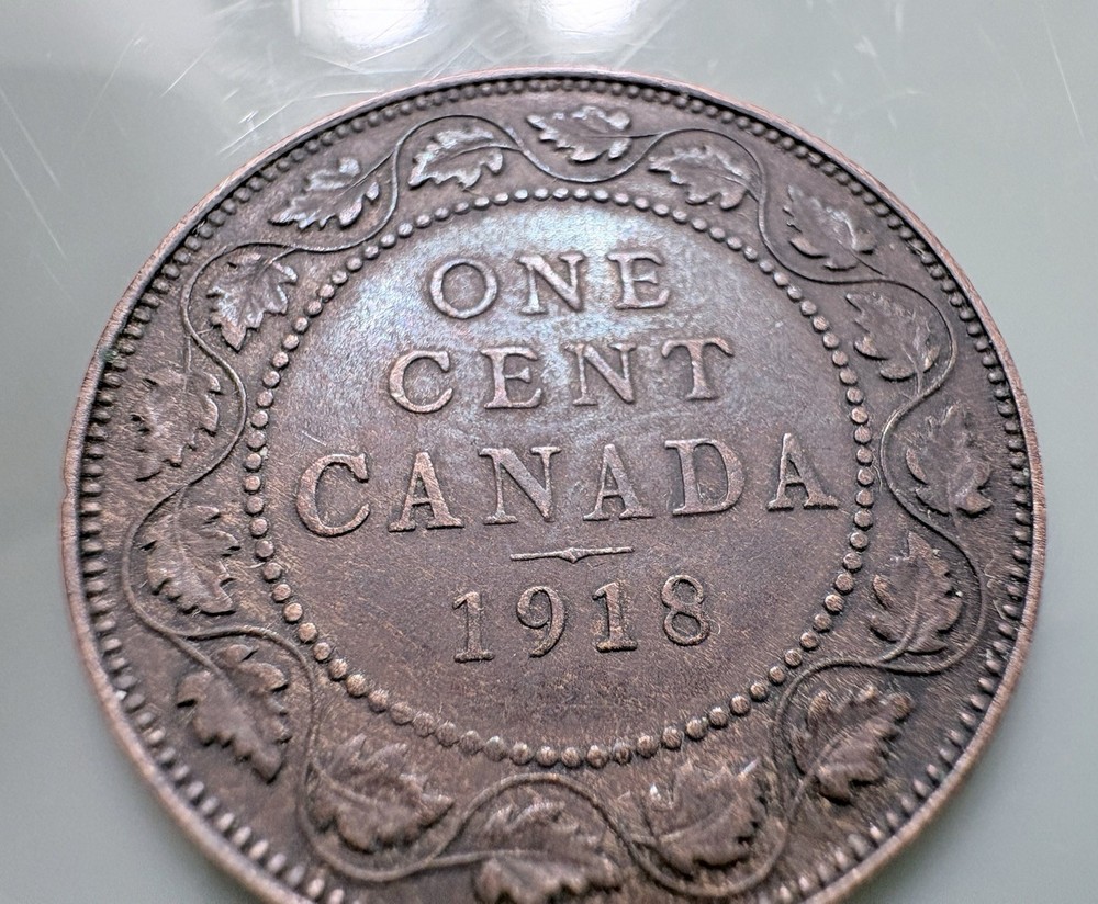 1918 Canada Large Cent Coin High Grade Slight Toning
