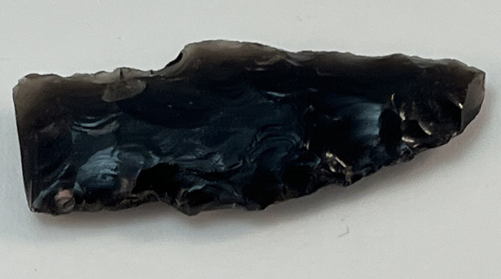 Obsidian Black Arrowhead Spearhead - Age Unknown