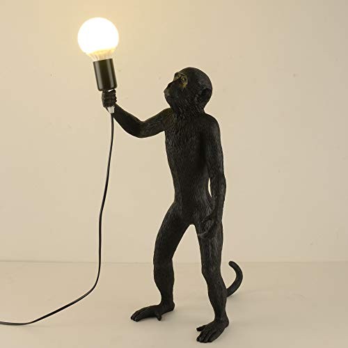 Modern Table Light, Monkey Desk Lamp, Resin Standing Monkey Lighting for Black