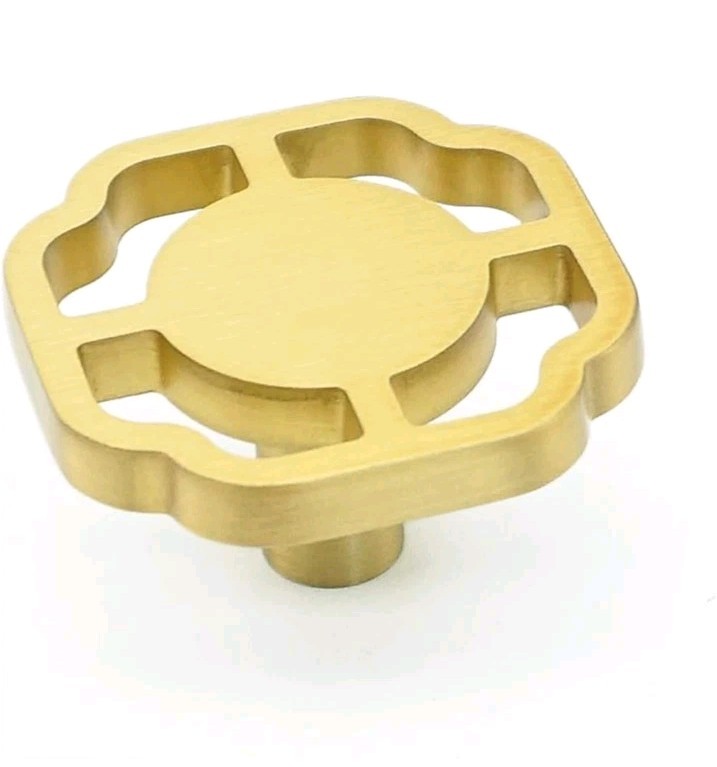 Gold Cabinet Knobs Brushed Brass Drawer Knob Pulls Kitchen Hardware 4 Pieces