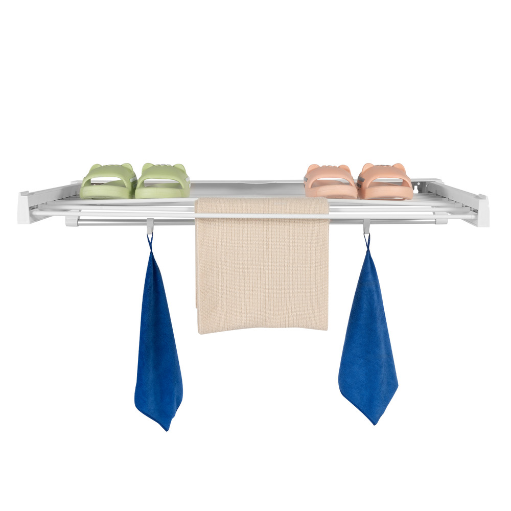Wall Mount Laundry Clothes Storage Drying Rack Retractable Folding Dryer Hanger