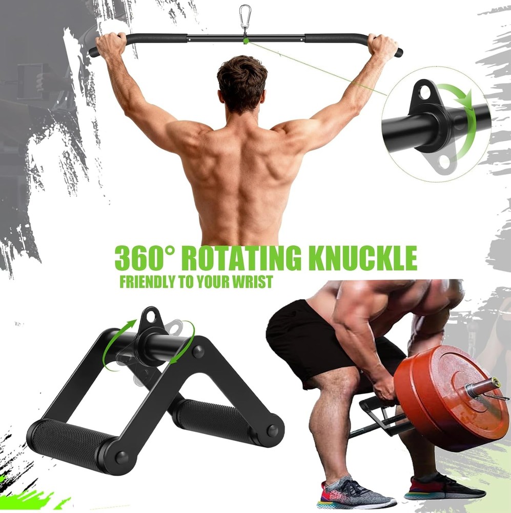 Cable Machine Attachments Set Lat Pulldown Chest Crossover Home Gym Workout