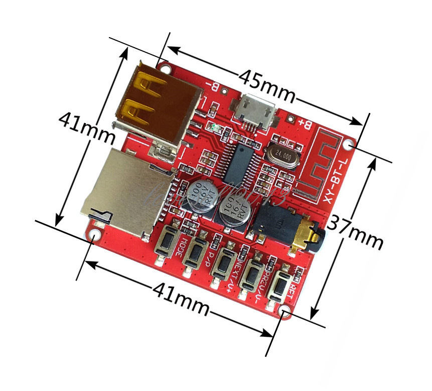 Bluetooth 4.1 Audio Decoder MP3 Player Board Micro USB TF SD Card Module 3.7V-5V