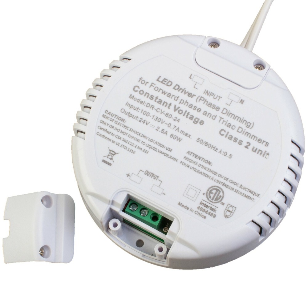 24v 60w Dimmable Power Driver Round shape Triac Class 2 fit Junction box