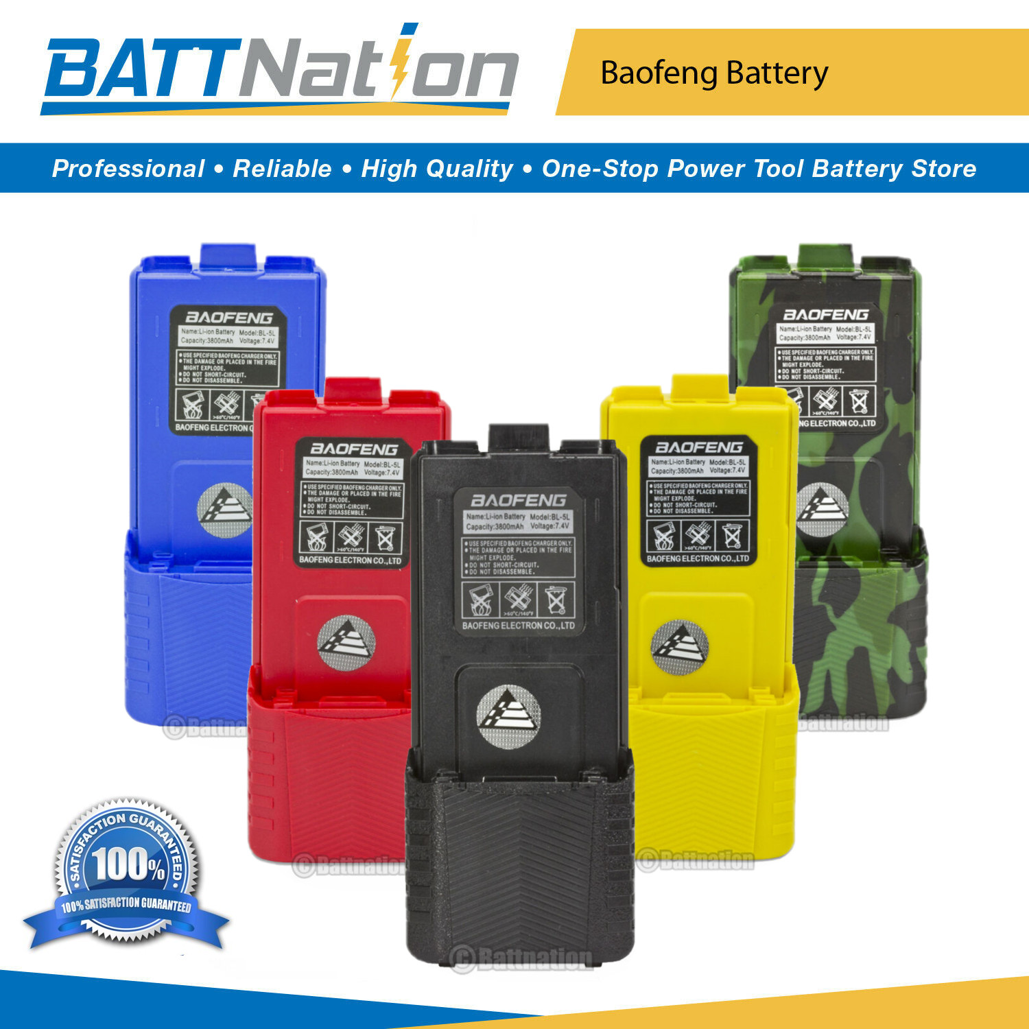 7.4V 3800mAh Li-Ion Extended Battery for Baofeng BL-5L, BF-F8HP, UV-5R-L