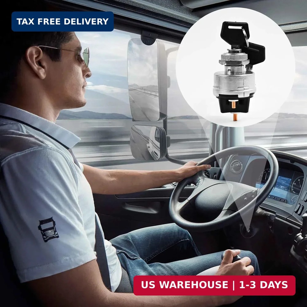 1 Set Wires Ignition Switch， with Key 4 Position Universal Ignition Key Switch,