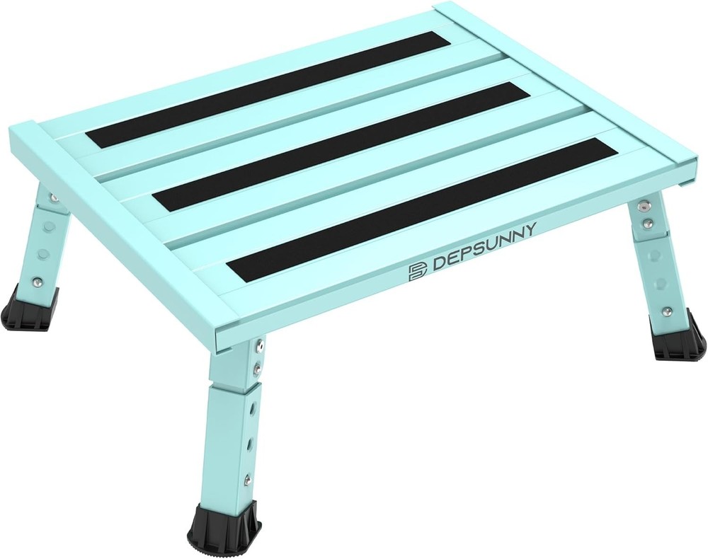 Non-Slip Adjustable Height Aluminum RV Step Stable Foldable Platform Step Stool