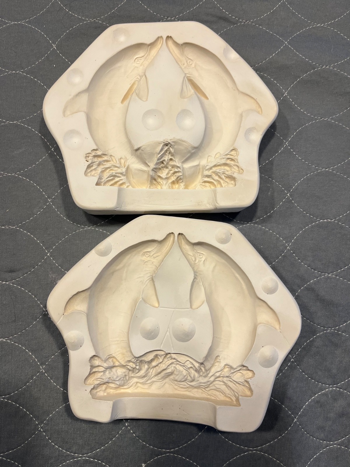 Vintage Ceramic Slip Casting Mold Of Dolphins Nowell’s mold 2258