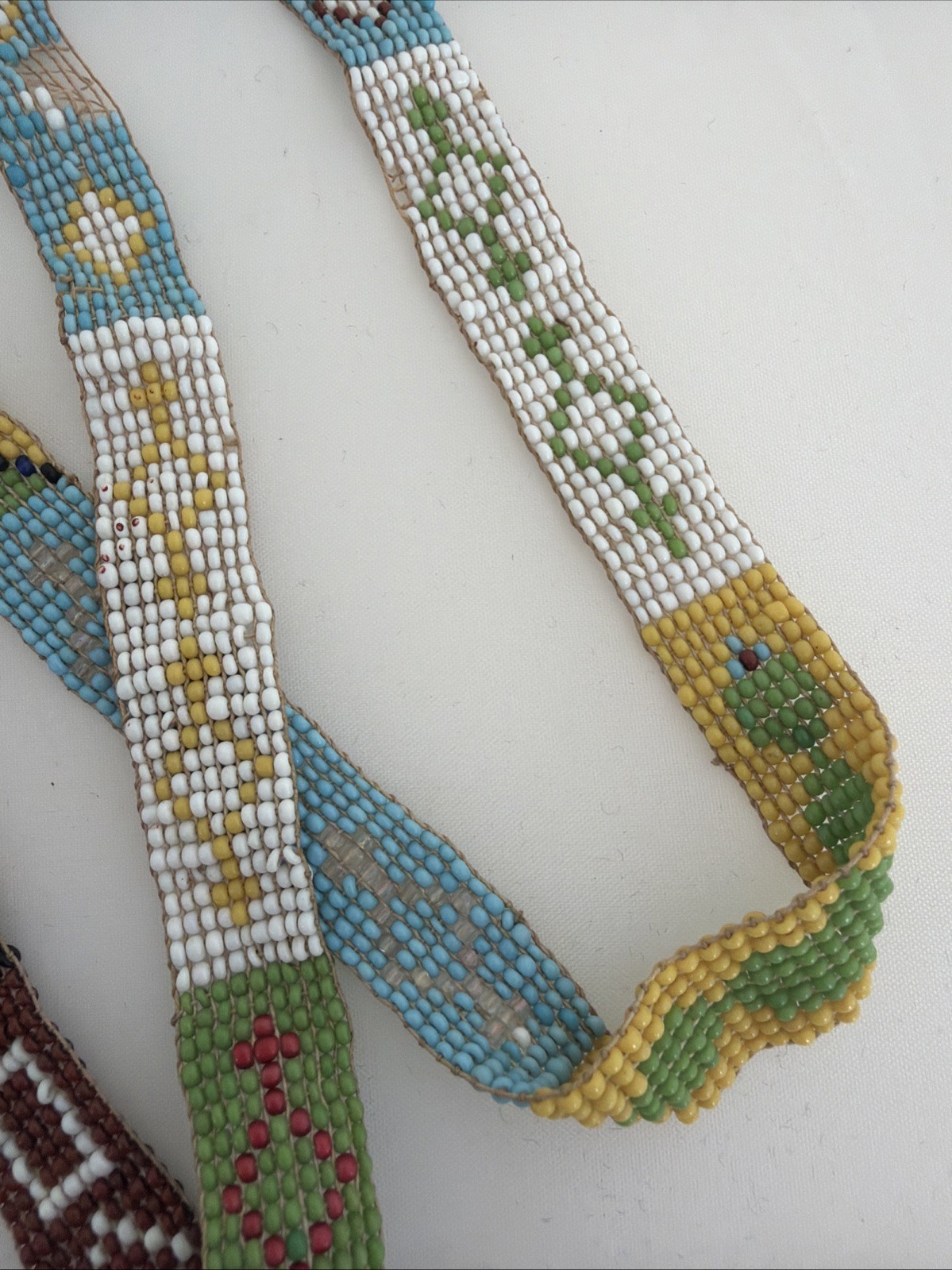 Antique Hand Made Native American Beaded Sash with Tassels