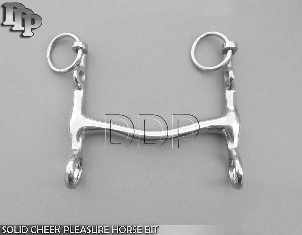 SOLID CHEEK PLEASURE HORSE BIT 5'', BT-0063