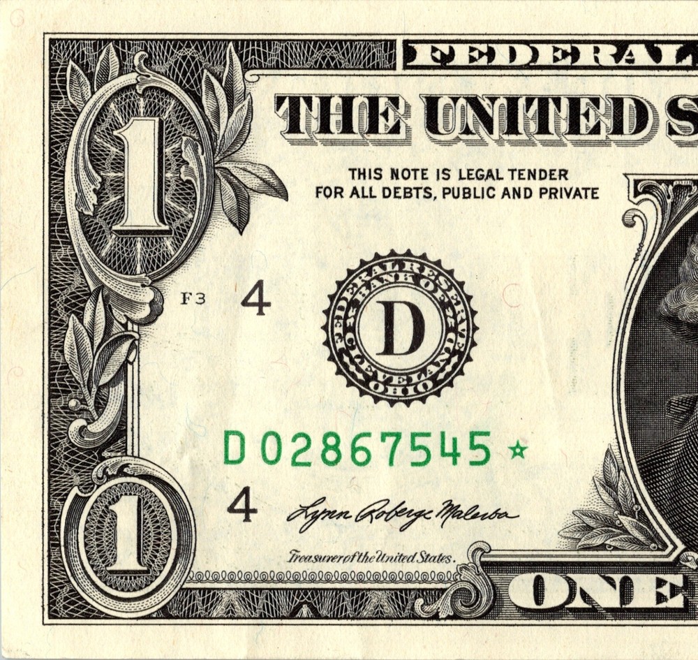 2021 D Star note Fancy Serial Number Regular Run