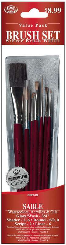 Sable Value Pack Brush Set 7/Pkg