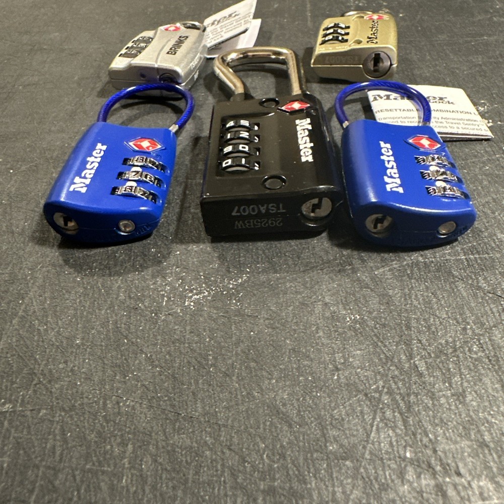 5 TSA Combination Luggage Locks 3~Master 3 #comb,1 Master 4 #&1 Brinks(252)
