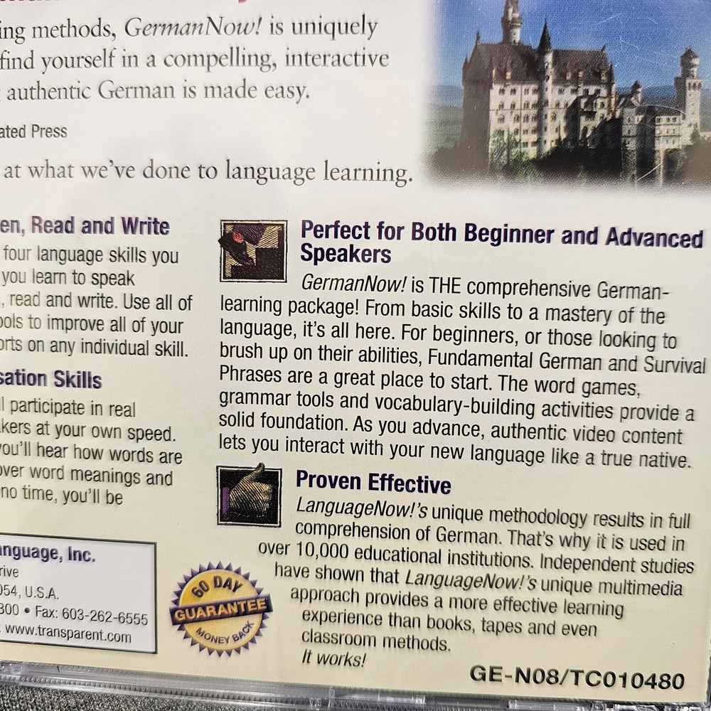 Learn German Now! Version 8 Master program Transparent Language SEALED! win mac