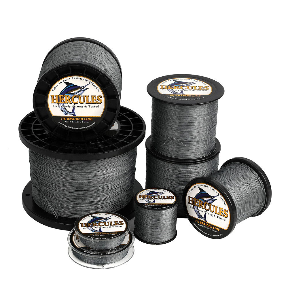 HERCULES 10-300lbs Gray Strong 109Yds - 2187 Yds PE Weave Braided Fishing Line