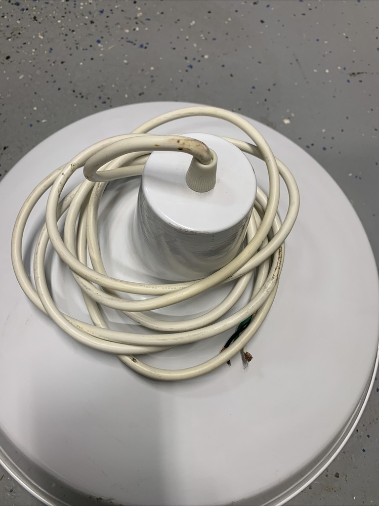 Large White Pendant Industrial Light 16”￼