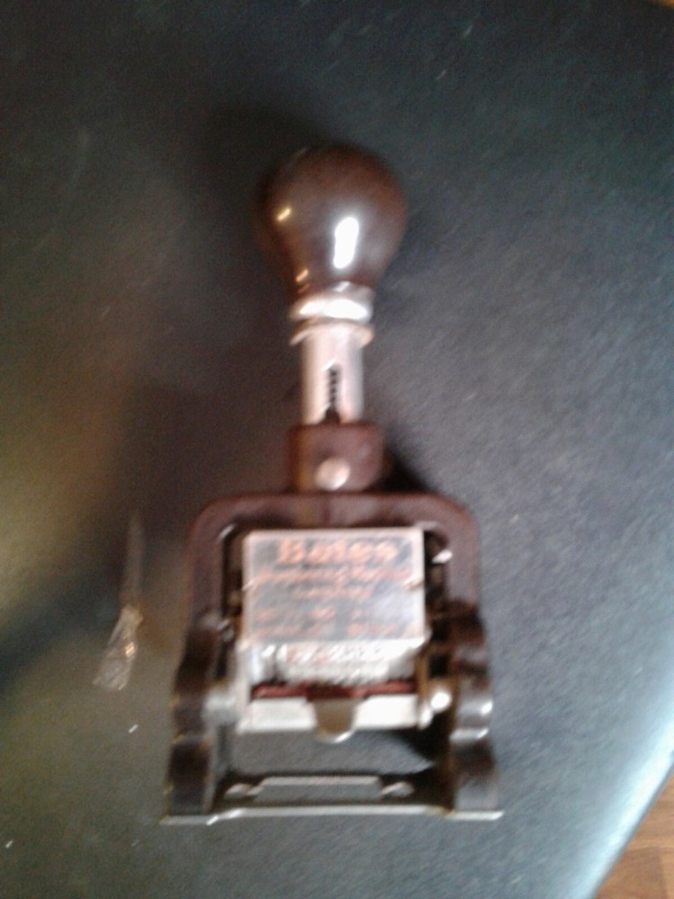 Vintage Bates Numbering Machine 7 Wheels