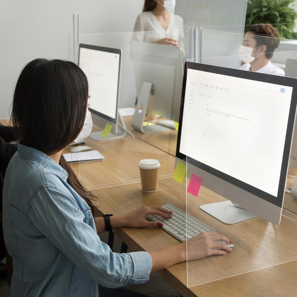 Foldable Sneeze Guard Portable Student Desk Divider Clear Table Panel Shield