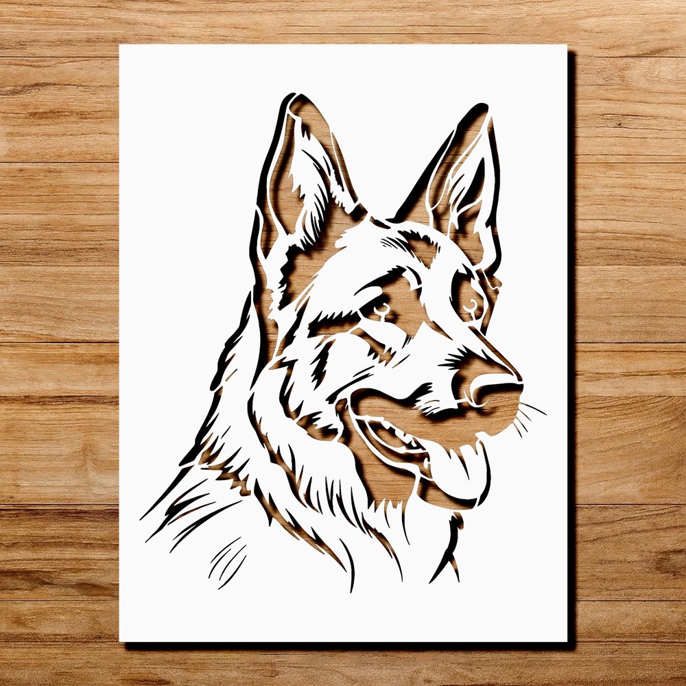 Stunning German Shepherd Craft Stencil for Unique Design Projects - StencilAir