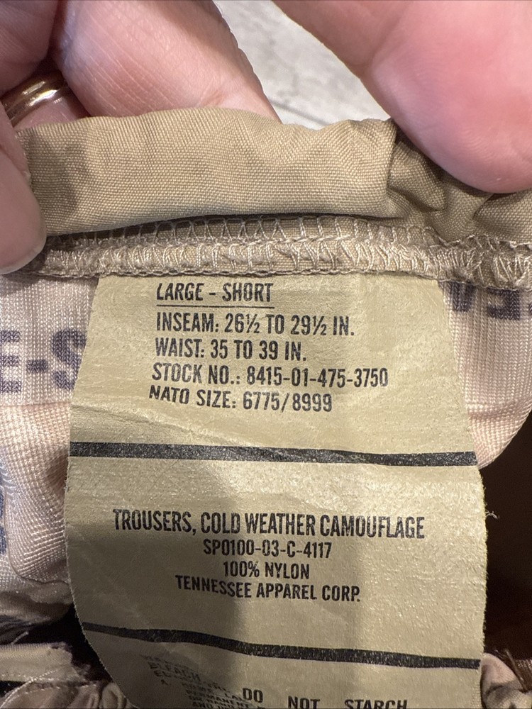 Military Gotetex Pants Size Large Short Drawstring Nylon