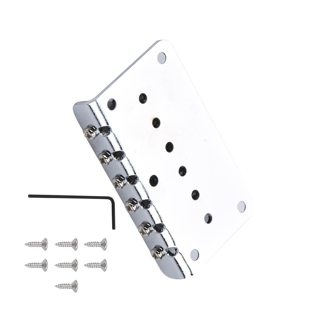 Metal Chrome 6-String Electric Guitar Fixed Bridge with 10.5mm String Space A