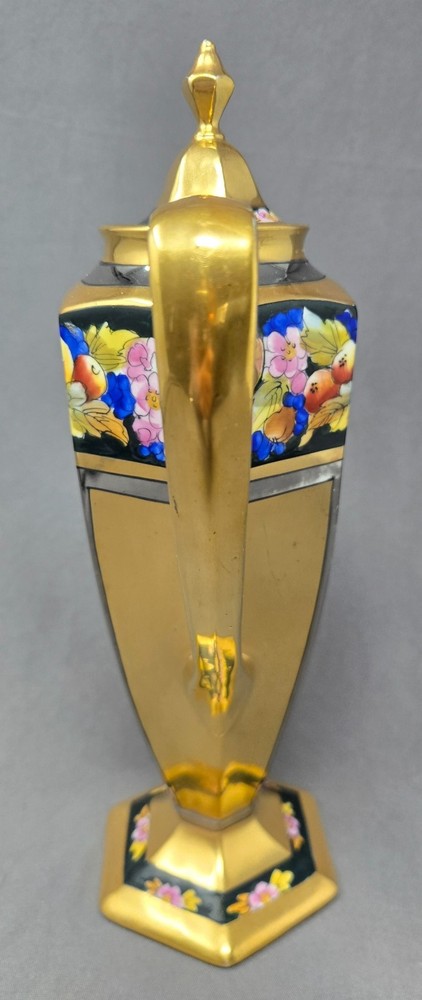 Pickard Chocolate / Coffee Pot Encrusted Fruit Pattern Signed Rean
