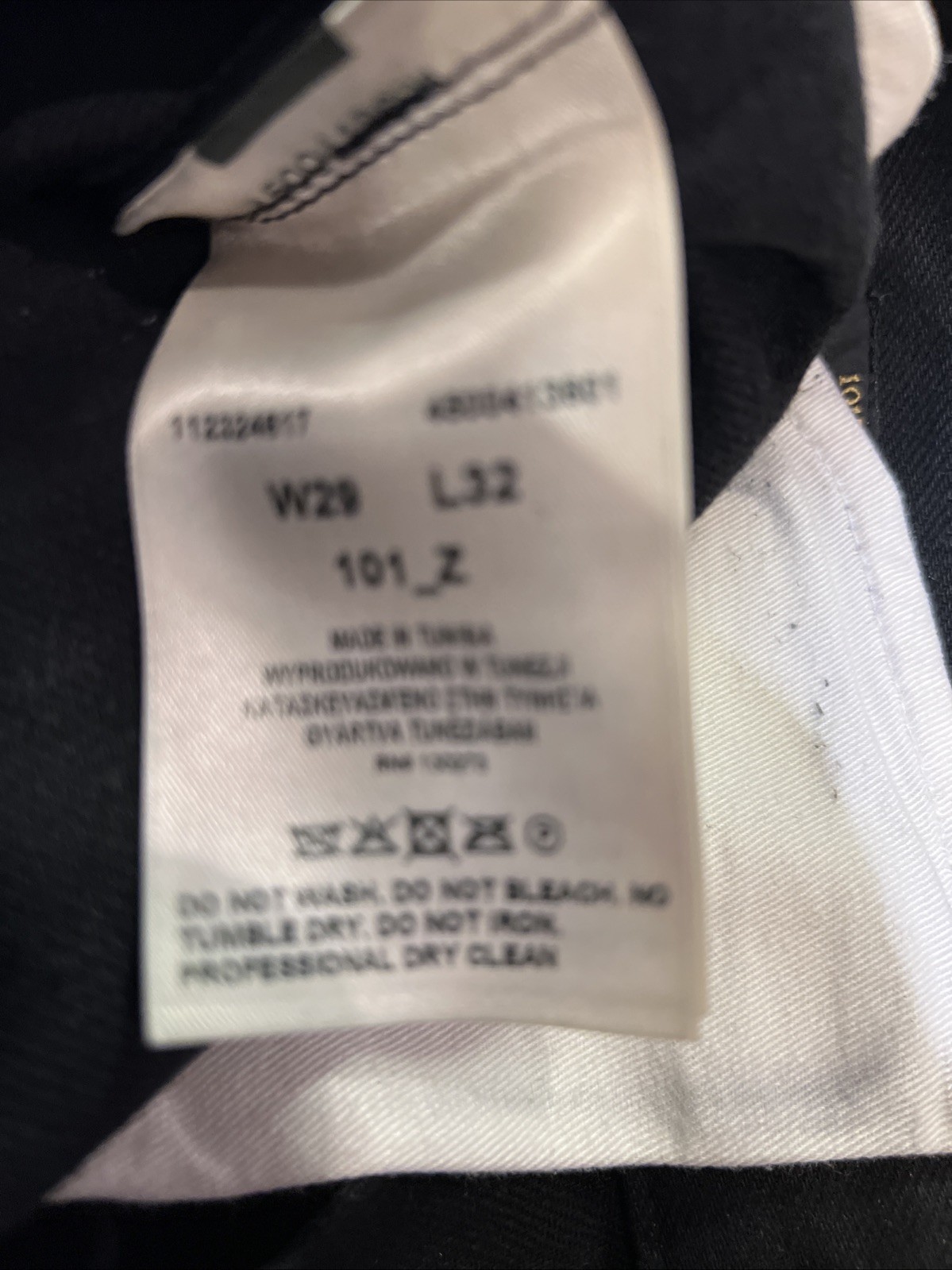 Lee 101z 29x32 Black Black Right hand Twill Blue Selvedge 13oz Japan Fabric