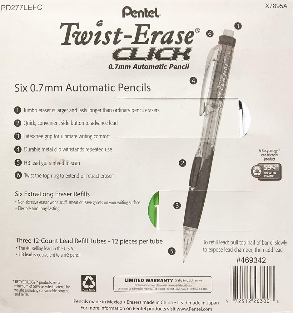Pentel Twist-Erase Click Mechanical Pencil Set