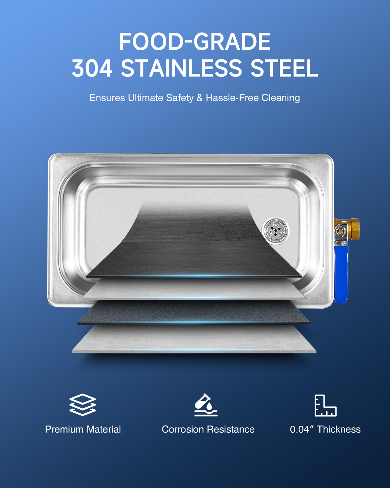 CREWORKS 6L Ultrasonic Cleaner Stainless Steel Industry Heated Heater w/Timer