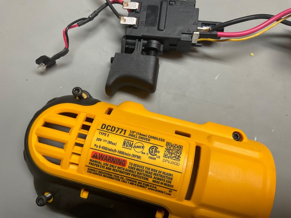 DeWalt DCD771 1/2” drill driver type 2 Control Trigger Switch N868629 N279942