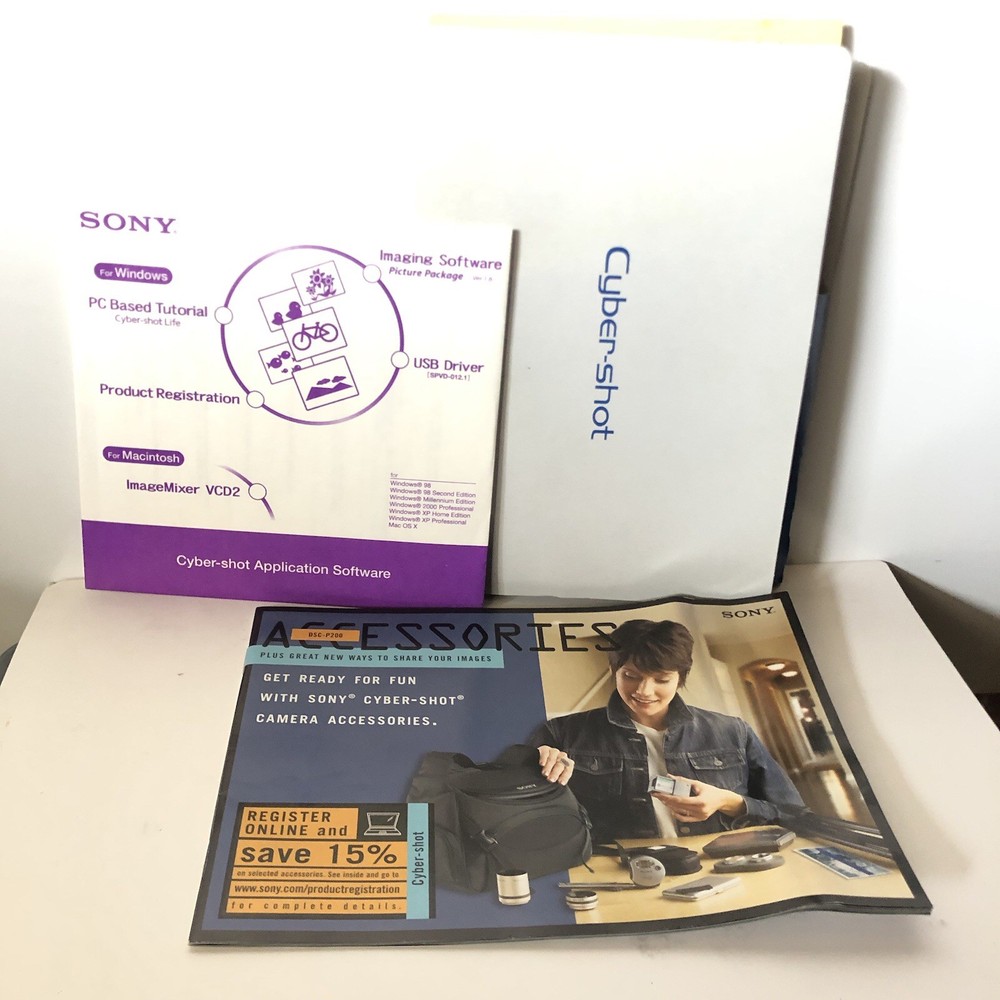 Sony Cyber Shot Application Software Compact Disc Original Product Papers Extras