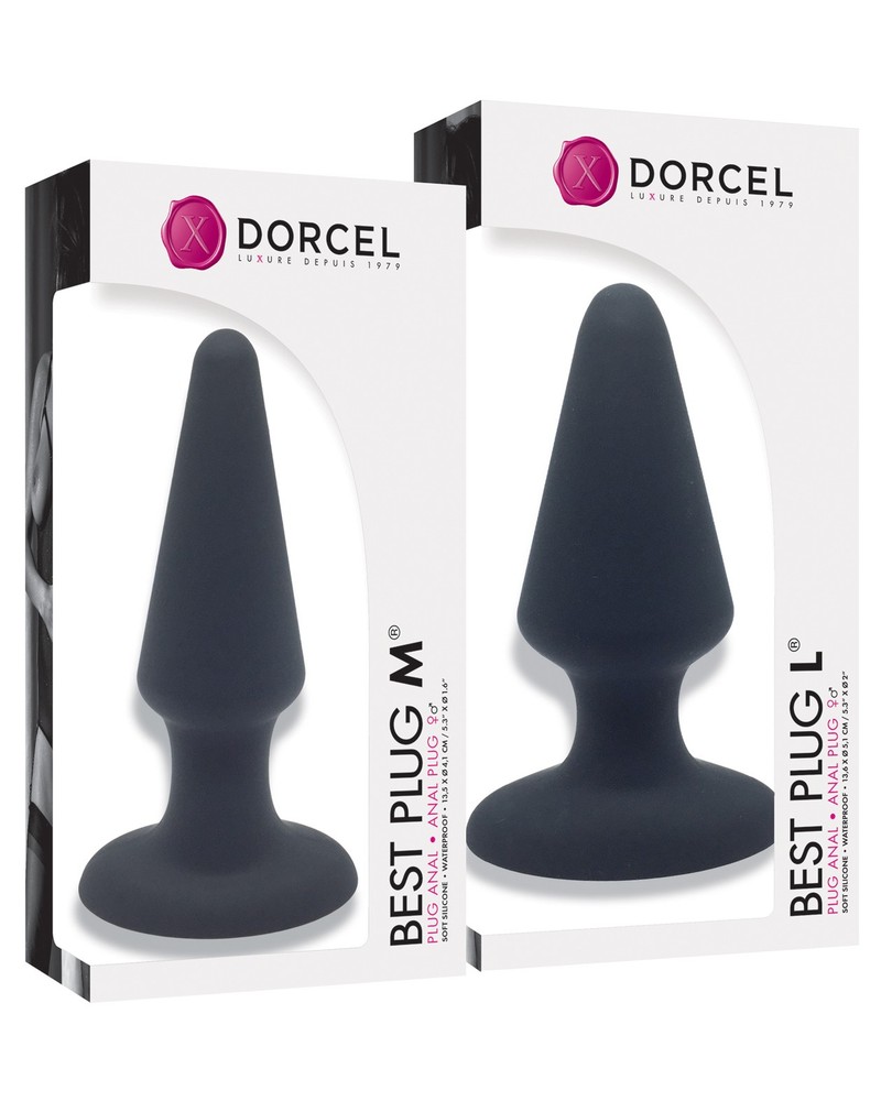 Large Butt Plug KIT Silicone Backdoor Anal Plug SET Dorcel Black Soft Flexible