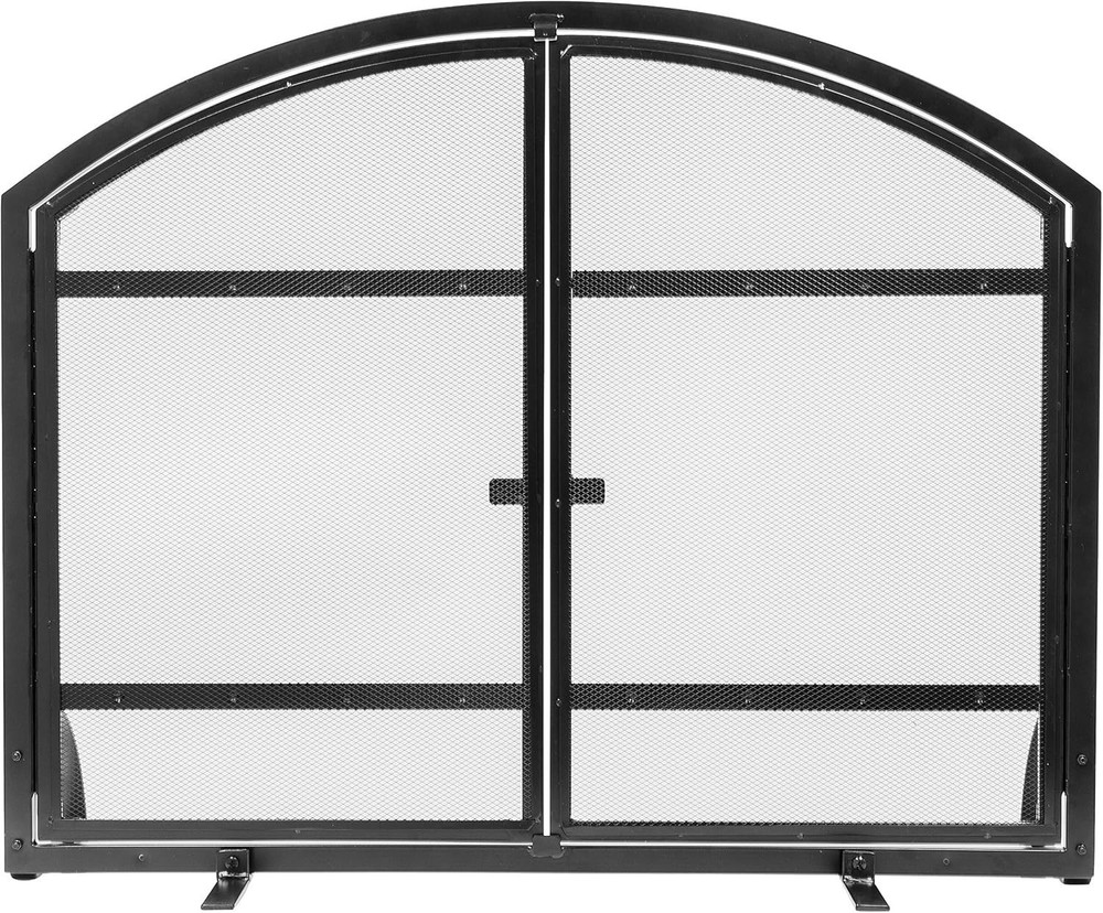 Fireplace Screen with Doors Harper Arched Design Decorative Guard Screen